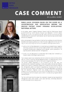 Case Comment – Paris Local Division Counterclaim Before UPC – Laurène Borey